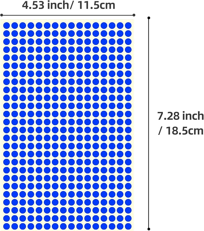 1/4" Small Colored Dot Stickers 6240 PCS Round Circle Stickers Tiny Blue Coding Labels Mini Sticker for Office,Classroom (Blue, 1/4" (6 mm))
