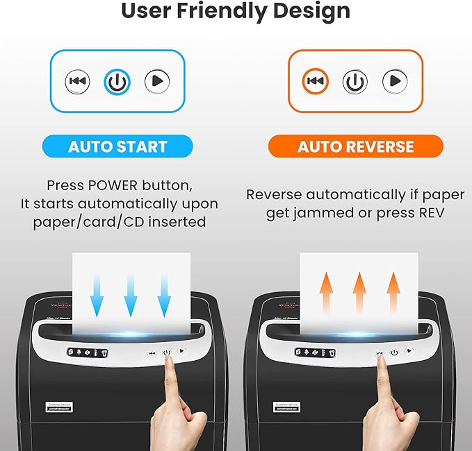 18-Sheet Paper Shredder for Home Office Heavy Duty with 60 Mins Running Micro Cut, US Patented Cutter, Shred CD/Card with 7.9 Gal Extra Large Bin, AUTO Jam Proof(ETL)