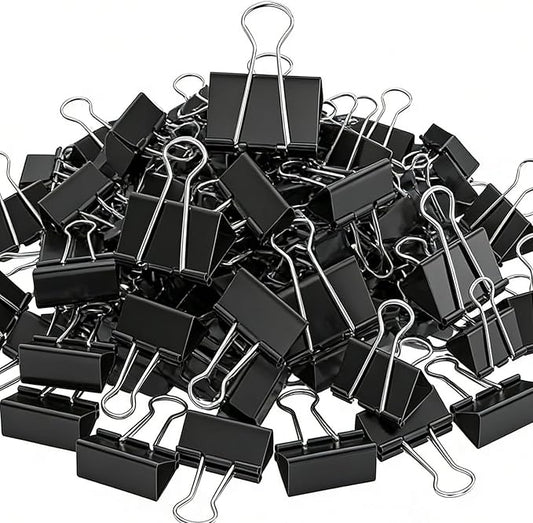 200 Count Binder Clips Assorted Sizes, 4 Sizes Large, Medium, Small, Mini, Metal Paper Clamps, Bulk Black Clips Office Supplies (1 1/4", 1", 3/4", 1/2 Inch) KKEETUR