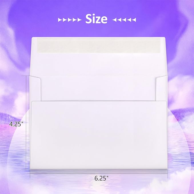 A4 Envelopes Self Seal 500 Pack - 4.25x6.25 White Invitation Envelopes Bulk for 4x6 Postcard, Wedding, RSVP, Thank You Notes, Announcements, Greeting Cards, Photos