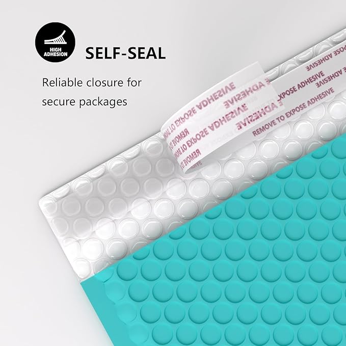 8.5 x 11 Inch Bubble Mailer 40 Pack, Waterproof Padded Envelopes with Strong Self-Seal Adhesive, Cushioning Shipping Bags with Bright Color for Small Business - Minty Blue
