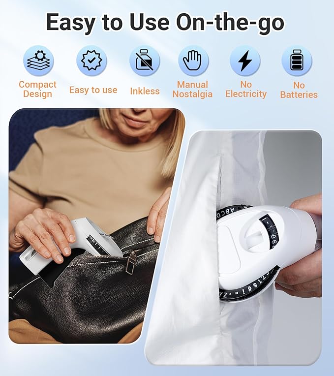 Embossing Label Maker Machine with 10 Tapes Black, Vintage Manual Labeler, 3D Embossed Label Maker 3/8inch Labels-Waterproof for Scrapbooking Supplies, Home Office & Kids School Items