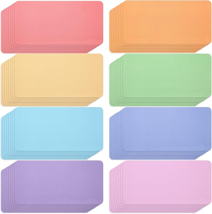 Relaxweex 64 Pack Magnetic Dry Erase Labels, 4''x 2'' Colorful Name Tags Magnetic Blank Cards Flexible Reusable Macarons Label Stickers for Whiteboards, Home, Office, Classroom