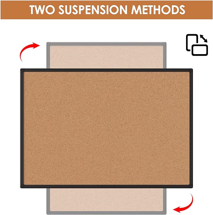 Cork Board Bulletin Board 20 x 30, Black Aluminium Framed Corkboard, Office Board for Wall Cork, Large Wall Mounted Notice Pin Board with 16 Push Pins for School, Home & Office