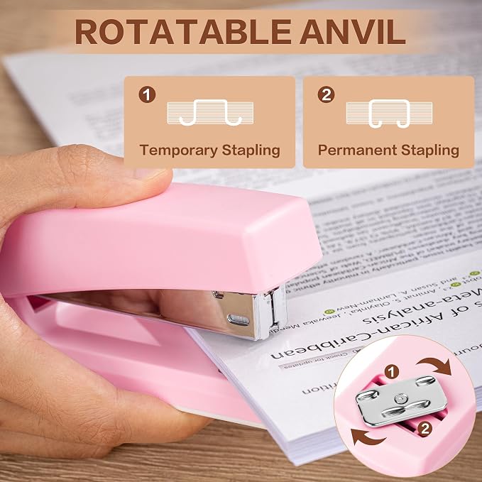 Deli Stapler, 12 Pack Staplers, 12000 Staples and 12 Staple Removers, Pink | Staplers for Desk, 25 Sheet Capacity