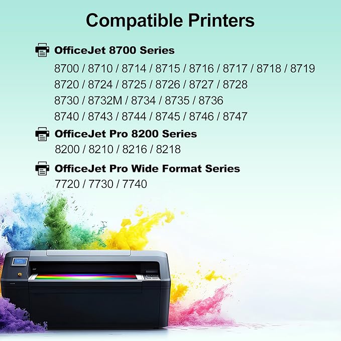 952 952XL Ink Cartridges Combo Pack for HP Printers 8710 7740 8720 8715 | Latest Chip Remanufactured Replaced for HP 952XL Ink Cartridges Combo Pack High-Yield 4 Pack (Black, Cyan/Magenta/Yellow)