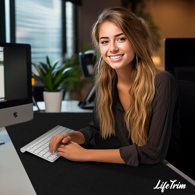 LifeTrim Huge 46”x17” 5mm Gaming Mouse Pad Large Mouse Pad for Desk Gaming Giant Black XXL Thick Long Extra Large Extended Big Gamer Desk Mat