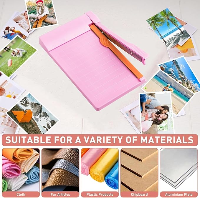 Paper Cutter,Mini Portable Paper Trimmer Card ID Photo Cutting Knife Gridded Photo Trimmer Paper Slicer Paper Cutting Board for Cardstock Scrapbooking