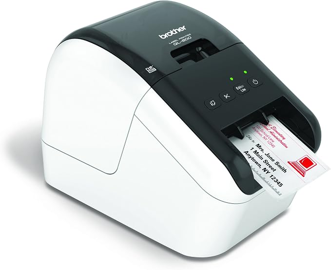 Brother QL-800 High-Speed Professional Printer,Plug&Label Feature, Genuine DK Pre-Sized Labels,Multi-System Compatible – Black&Red Printing Available (Required USB Cable Included),(Pack of 3)