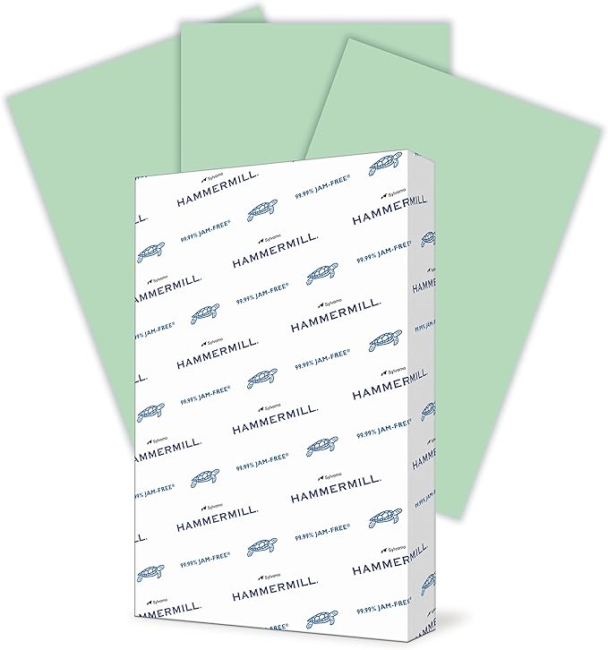 Hammermill Colored Paper, 20 lb Green Printer Paper, 11 x 17-1 Ream (500 Sheets) - Made in the USA, Pastel Paper, 102186R