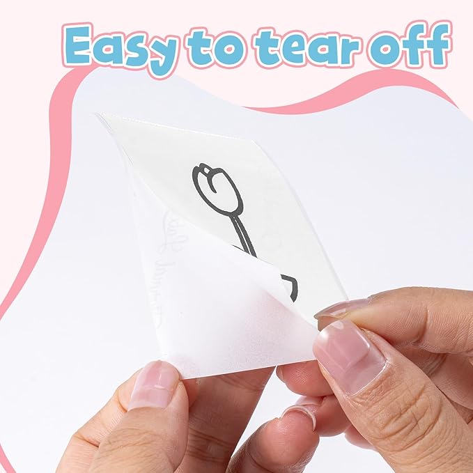 Phomemo White Sticker Paper- for Phomemo T02/T02Pro/Q02E/M02X/Y02C/Q02 Mini Printer, for Study Notes, Photo, DIY, Stickers, Image Time 10 Years, Black on White Sticky Paper, 50mm x3.5m, 3 Rolls