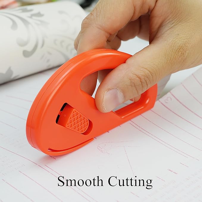 Umaki 3 Pack Safety Cutter Vinyl Knife Tool Film Cutter Wrapping Paper Cutter, Utility Cutting Knife for Automotive Vinyl Wrap, Window Tint, Craft Vinyl, Home and Office Use, Orange+Silver