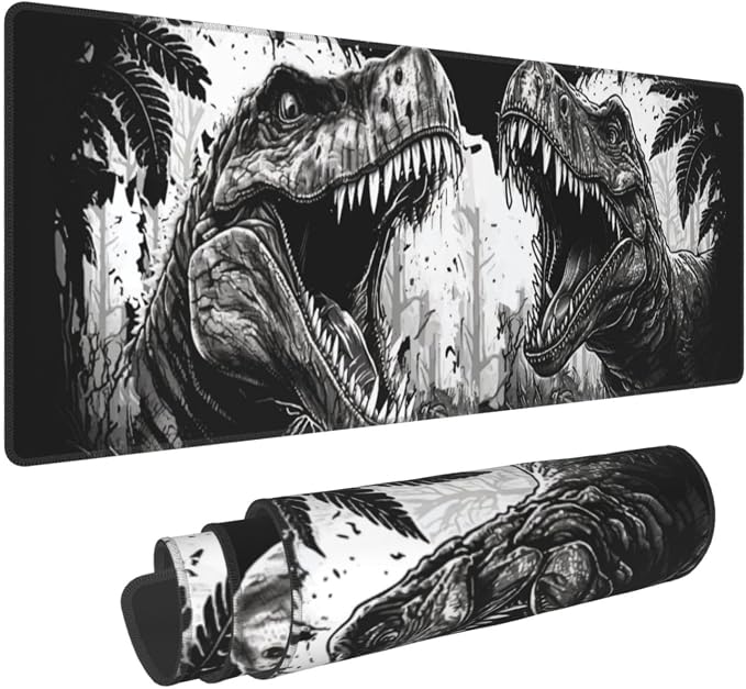 Dinosaur Mouse Pad XL Large Mousepad Non Slip Rubber Base Desk Mat for Laptop Computer Gaming 31.5" X 12"