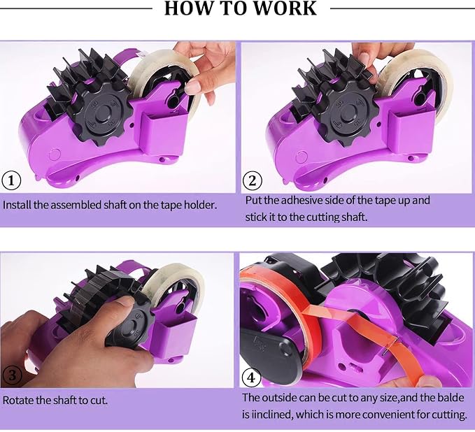 Purple Heat Tape Dispenser Sublimation - Multiple Roll Cut Heat Tape Dispenser 1" & 3" Core Double Reel Cores Sublimation for Heat Transfer Tape, Semi-Automatic Tape Dispenser with Compartment Slots