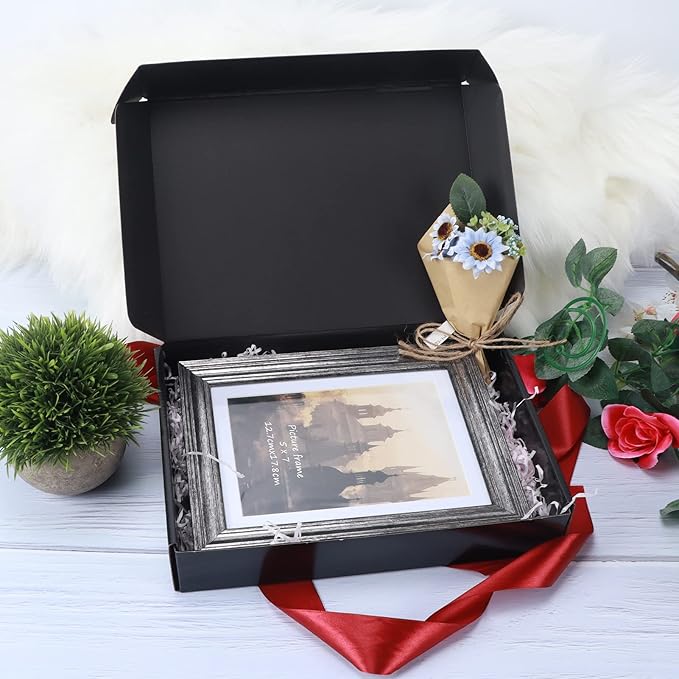 Rempry 11x8x2 Black Shipping Boxes Set of 20, Cardboard Corrugated Boxes Gift Boxes for Small Business, Literature Mailer