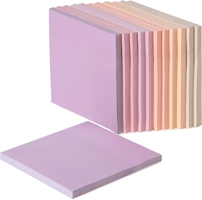 Mr. Pen- Sticky Notes, 3"x3", 12 Pads, 600 Sheets, Colorful | Sticky Notes Bulk, Self-Stick Note Pads, Perfect for Office, School, Home, Study & Organization