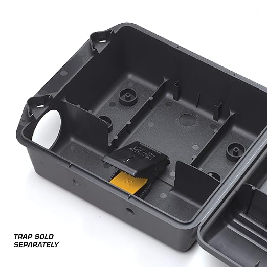Tomcat Rodent Station, Includes 1 Rodent Station with 4 Bait Securing Rods and 1 Security Key - Fits Rat or Mouse Sized Traps (Baits & Traps Sold Separately) - Use Indoors or Outdoors (Pack of 4)