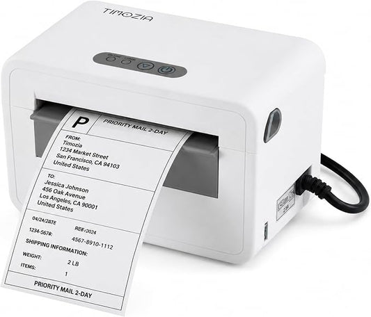 Bluetooth Shipping Label Printer, 4X6 Wireless Label Printer, USB Shipping Label Maker for Small Business, Compatible with iPhone, Android, Windows & Mac (White-1)