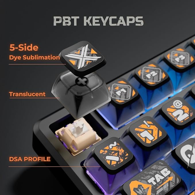 RK ROYAL KLUDGE R98 Pro Wired Mechanical Keyboard, RGB PC Gaming Keyboard with Number Pad and Volume Knob, dye Sublimation DSA Profile Pudding Keycaps, for Win/Mac, Hot Swappable Linear Cream Switch