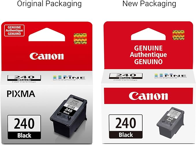 Canon PG-240 Genuine Black Ink Cartridge, Compatible with MG2120/3120/4120, MX512/432/472/372/392/522/532/452, MG2220/3220/4220/3520/3620, TS5120