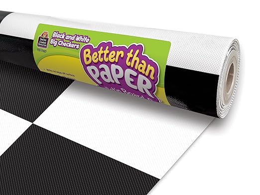 Teacher Created Resources Black and White Big Checkers Better Than Paper Bulletin Board Roll (TCR77627)