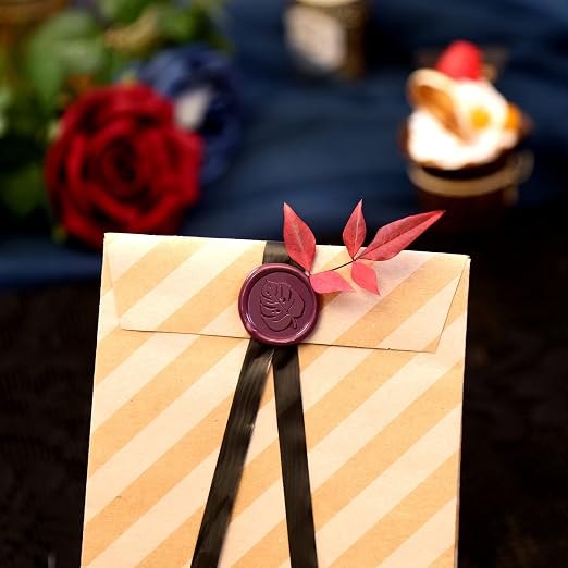 UNIQOOO Jewel Tone Ruby Marsala Red Glue Gun Sealing Wax Sticks for Wax Seal Stamp - Great for Wedding Invitations, Cards Envelopes, Snail Mails, Wine Packages, Christmas Gift Ideas, Pack of 8