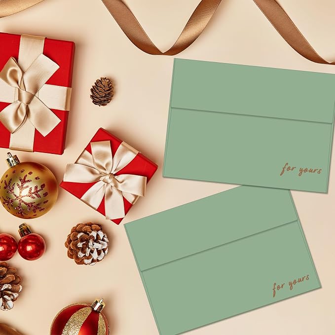 A2 Envelopes 100 Pack Envelopes for Invitations（Sage Green） | Self Seal Envelope for 4.25x5.5 Cards,4 3/8" x 5 3/4" Envelopes For Postcards, Photos，RSVP, Greeting Cards