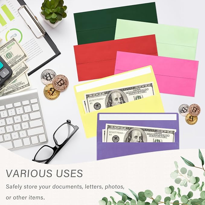 200 Pack #10 Light Green Envelopes Letter Size Self Seal Business Envelopes | Security Mailing Envelopes, 4 1/8 x 9 1/2 Inches