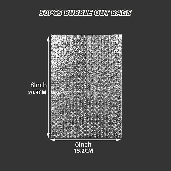 100Pcs Bubble Pouche Wrap, 6”x8” Bubble Bags for Shopping, Double Wall Bubble Cushioning Wrap Bags for Mailing Packing, Moving and Storage Fragile China Dishes Electronic Item