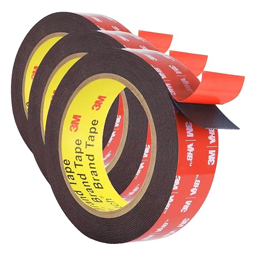 Double Sided Tape Heavy Duty, Adhesive Mounting Tape Waterproof, 16.4 FT x 0.94 in, Strong Foam Tape for Walls, Automotive, Home Office Decor, Made of 3M VHB Tape (Pack of 3)
