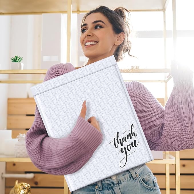 Fuxury Bubble Mailers 14.5x20" 120 Pack White Extra Large Padded Envelopes Usable Size 14.5x19" Self Seal Bubble Envelopes Padded Mailers Shipping Bags for Mailing book Clothes Small Business #7