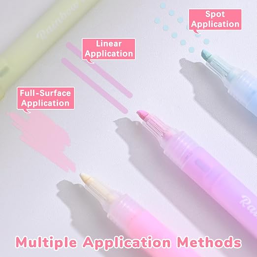 Temiary 4 Pcs Glue Stick Pen, Glue Tape Pens for Scrapbooking (Rainbow) | Card Making Journaling Scrapbooking School Office Supplies