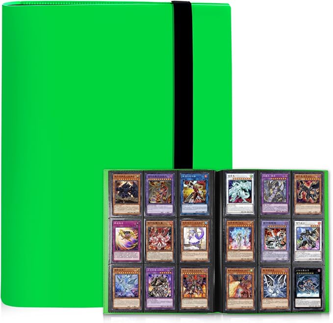 Trading Card Binder 9 Pocket, 360 Card Waterproof Folder with Side Loading Sleeves, Sturdy Card Collection Album for MTG, TCG, Game Cards & Sports Cards, 1 Pack, Green