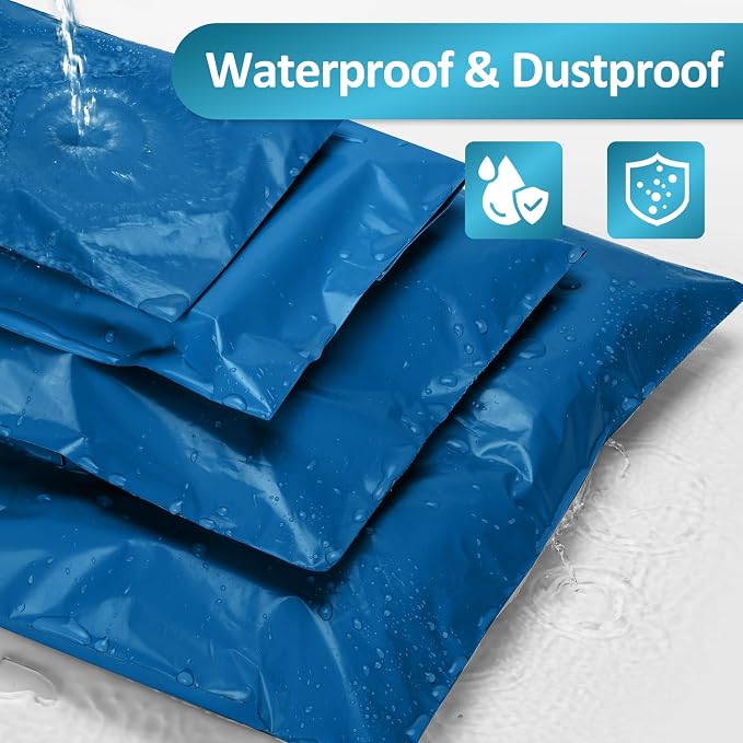 UCGOU 100 Pack Not Padded Navy Blue Mailers Variety Pack, 10x13 Inch & 12x15.5 Inch & 14.5x19 Inch &19x24 Inch Mailing Bags, Self-sealing Adhesive Mailers Assorted Sizes for Small Business
