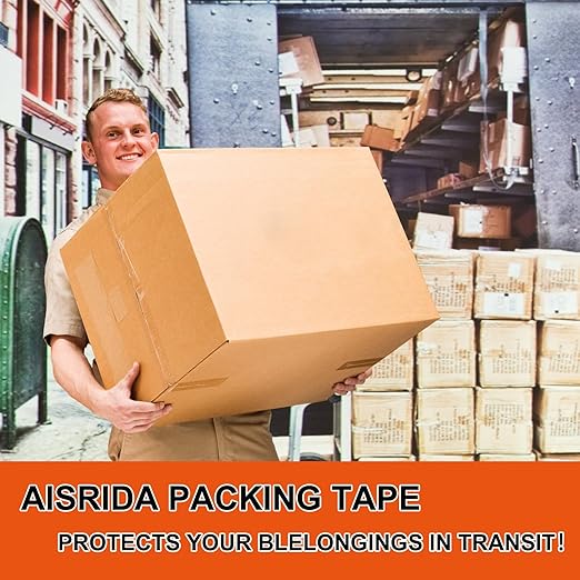 Packing Tape (36 Rolls),2.7mil,Packaging Tape Heavy Duty for Shipping Moving Sealing,1.88 Inch x 60 yd Per Roll,Total 2160 Yards
