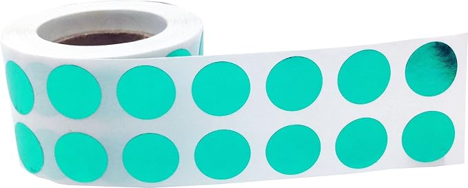 Metallic Green Circle Dot Stickers, 1/2" Inch, 1000 Labels per Roll - Ideal for Organizing, Decorating, Labeling and Crafting in Homes, Schools, and Office Use