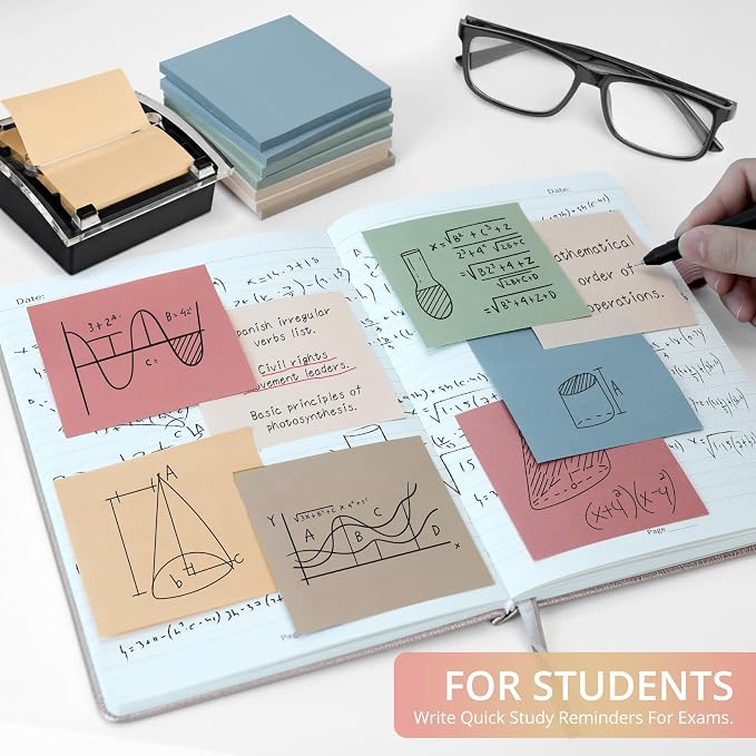 Taja 36 Pads Pop Up Sticky Notes, 3x3 Inches, Accordion Self-Stick Notes | Accordion Sticky Notes Refill for Dispenser, Bulk Sticky Notes for Office, Home, School, Meeting & Reminders, Vintage