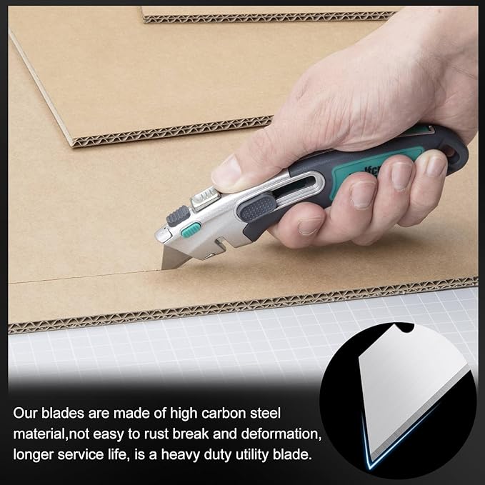 Romeda 300 Pcs Utility Knife Blade, SK5 High Carbon Steel Box Cutter Blades Refills with Storage Box, Sharp Utility Blades for Box Cutter, Non-Rusting Standard Razor Blade