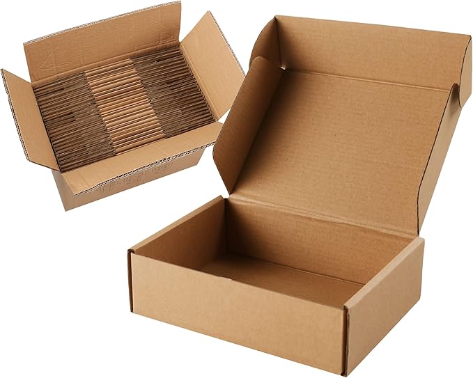 Brown Corrugated Cardboard Boxes - 7x5x2, 30 Pack Small Shipping Boxes for Mailing & Packaging