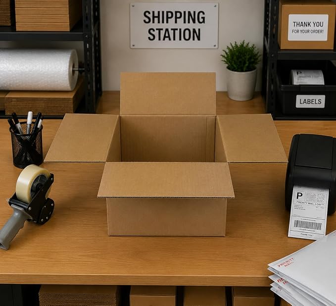 Corrugated Mail & Shipping Boxes, 25 Pack, 12 x 12 x 6 inch