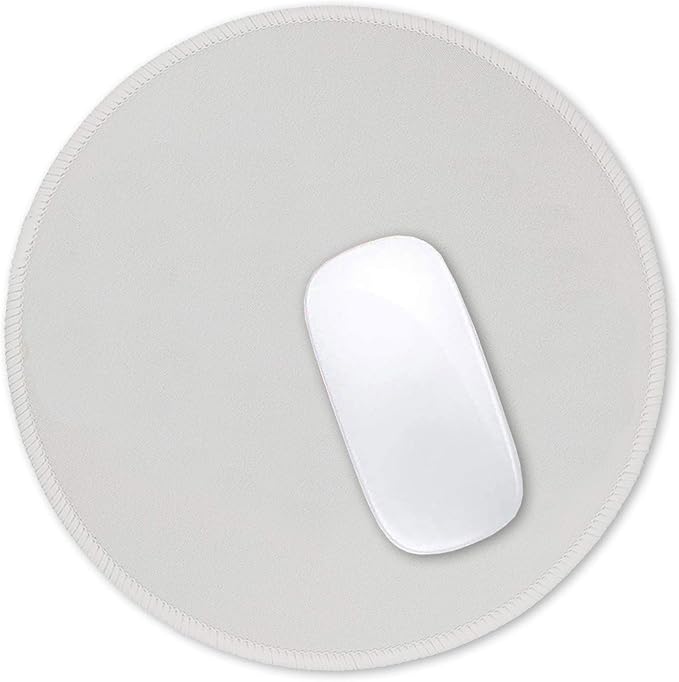 Hsurbtra Mouse Pad, Premium-Textured Small Round Mousepad 8.7 x 8.7 Inch Gray, Stitched Edge Anti-Slip Waterproof Rubber Pretty Cute Computer Mat for Office Home Gaming Laptop Men Women Kids
