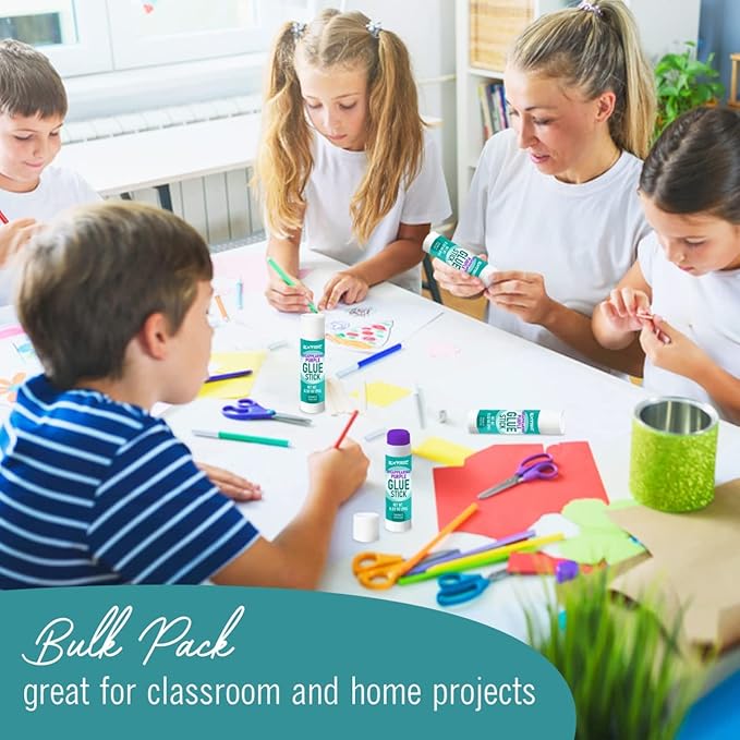Glue Sticks Bulk Classroom, Purple Glue Sticks for Kids 60 Count, 0.32 Ounce Washable, for Kids, School and Home