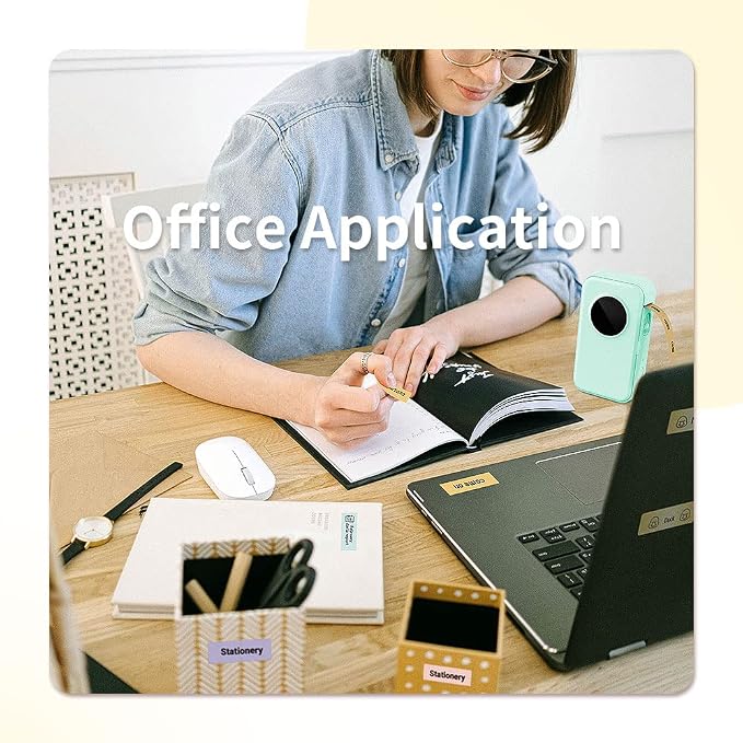 Phomemo Label Maker Machine with Tape, D35 Portable Bluetooth Label Printer | Small Lael Printer No Ink Wireless, Household & Classroom Essentials for Home, Office, School & Small Business
