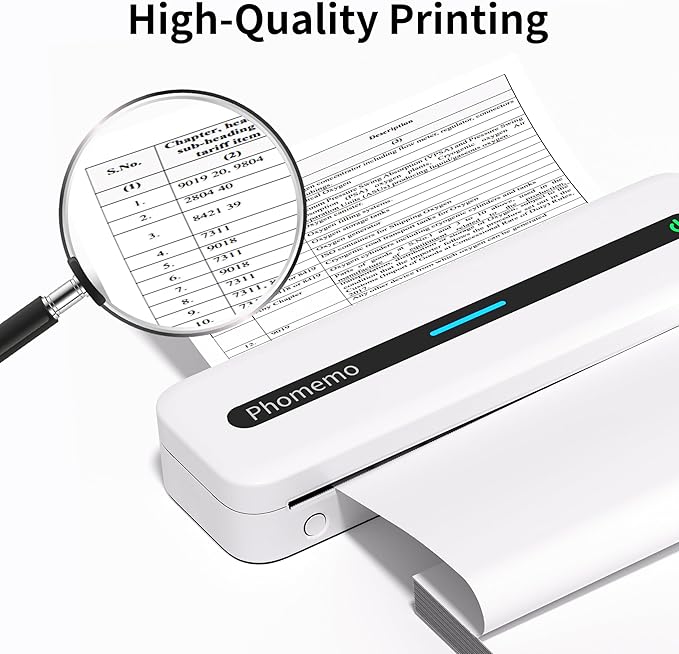 200 Sheets Phomemo Thermal Paper 8.5'' x 11'', US Letter Size Fold Thermal Paper Compatible with M832D M832 M834 M835 M833 M836 M08F-Letter Portable Printer