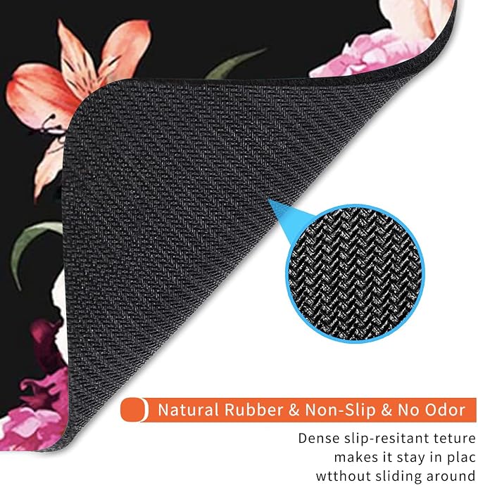 Square Mouse Pad Pretty Peony Flower, Personalized Premium-Textured Custom Mouse Mat Design, Washable Mousepad Cloth, Non-Slip Rubber Base Computer Mouse Pads for Wireless Mouse