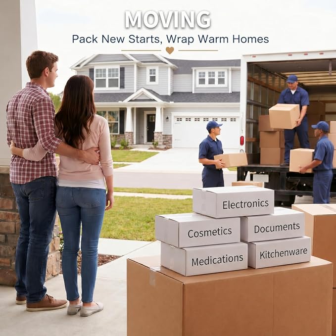 40 Pack Small Shipping Boxes 10x7x5 Inches | White Corrugated Cardboard, Box for Packaging Small Business Mailing Storage Moving, Easy Assemble