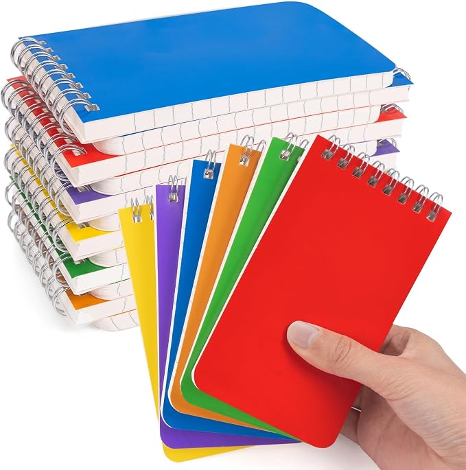 Pocket Notebook Bulk 3x5 Inch, 18 Packs Mini Top Bound Spiral Notepad | Small Pads 6 Colored, 60Sheets/120Pages (80GSM) Memo Notepads for Home, School, College, Office, Work, Travel