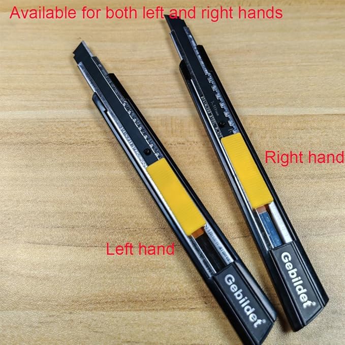 5pcs Right and Left Hand Self-Lock Cutter /9mm Snap Off Blades /60 Blade /Utility Knife /Graphic Knife (Black Holder)