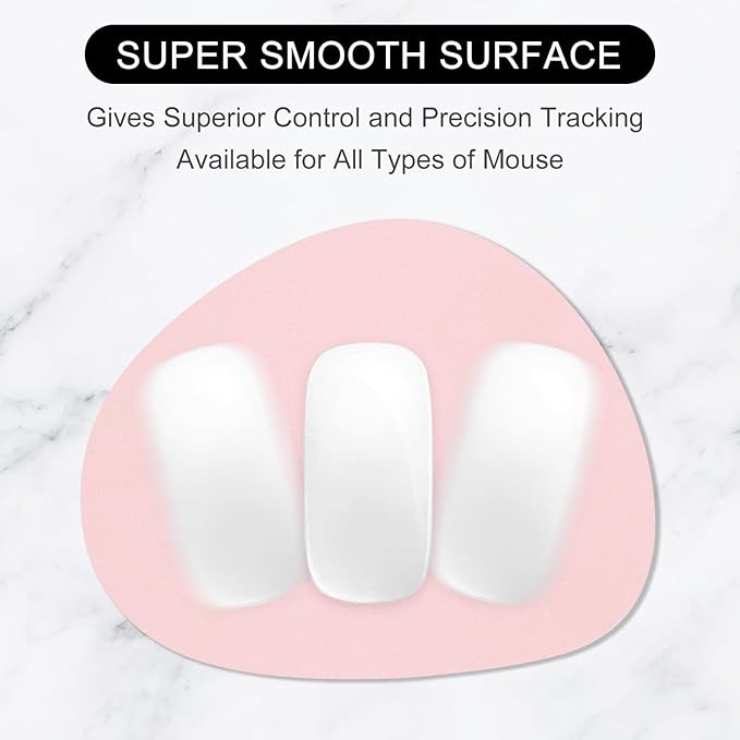 Hsurbtra Mouse Pad, Premium-Textured Small Oval Mousepad 8.7 x 7.1 Inch Pink, Thick 3 mm Anti-Slip Waterproof Rubber Pretty Cute Computer Mat for Office Home Gaming Laptop Men Women Kids