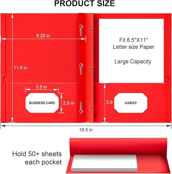 2 Pocket Folders with Prongs, 20 Pack Paper Folders with Pockets & 3 Prongs | Assorted 5 Colors, Fit Letter Size Paper, for Organizing Files in School, Office, Business